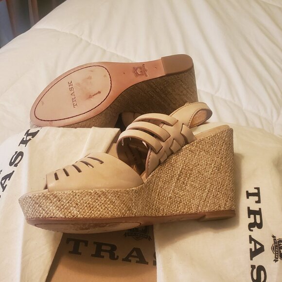 Anthropologie Trask Willow Bone Wedge Sandals - Picture 3 of 4